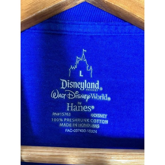 Disney Men's Large Blue Mickey Mouse Living on Island Time Stopwatch T-Shirt - Picture 3 of 7